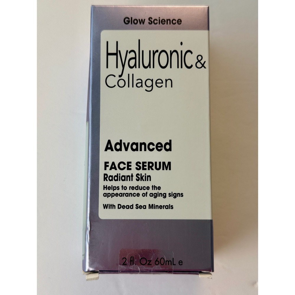 Glow Science Hyaluronic & Collagen Advanced Face Serum Dead Sea Minerals 2oz